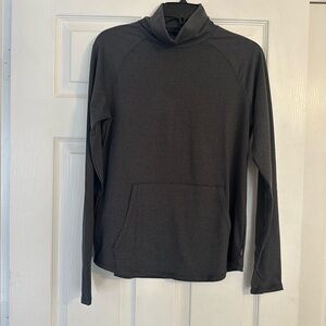 NWOT Eddie Bauer Charcoal Gray Long Sleeve Turtleneck with Pouch Pocket